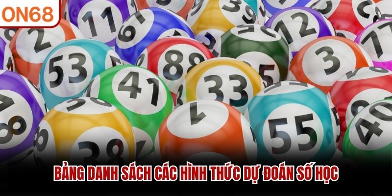 Bảng danh sách các hình thức dự đoán số học